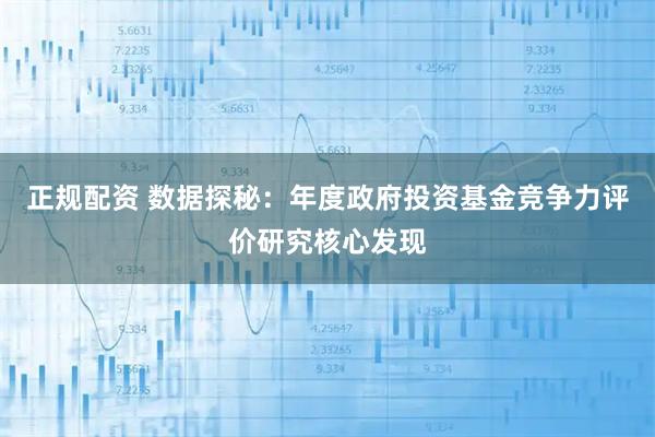 正规配资 数据探秘：年度政府投资基金竞争力评价研究核心发现